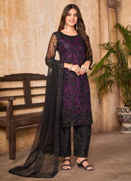 Purple Colour Vaani Vol 27 Designer Fancy Wear Net Salwaar Suit Collection 272